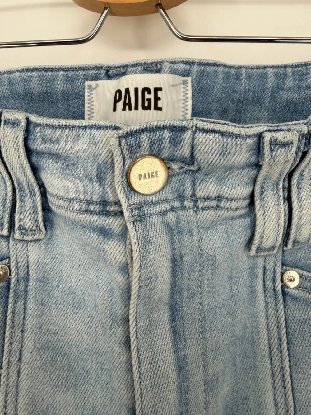 PAIGE Anessa High Rise Crop Wide Leg Raw Hem Jeans Size 29